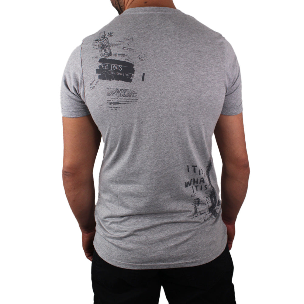 Camiseta slim fit para hombre Lec Lee - Gris