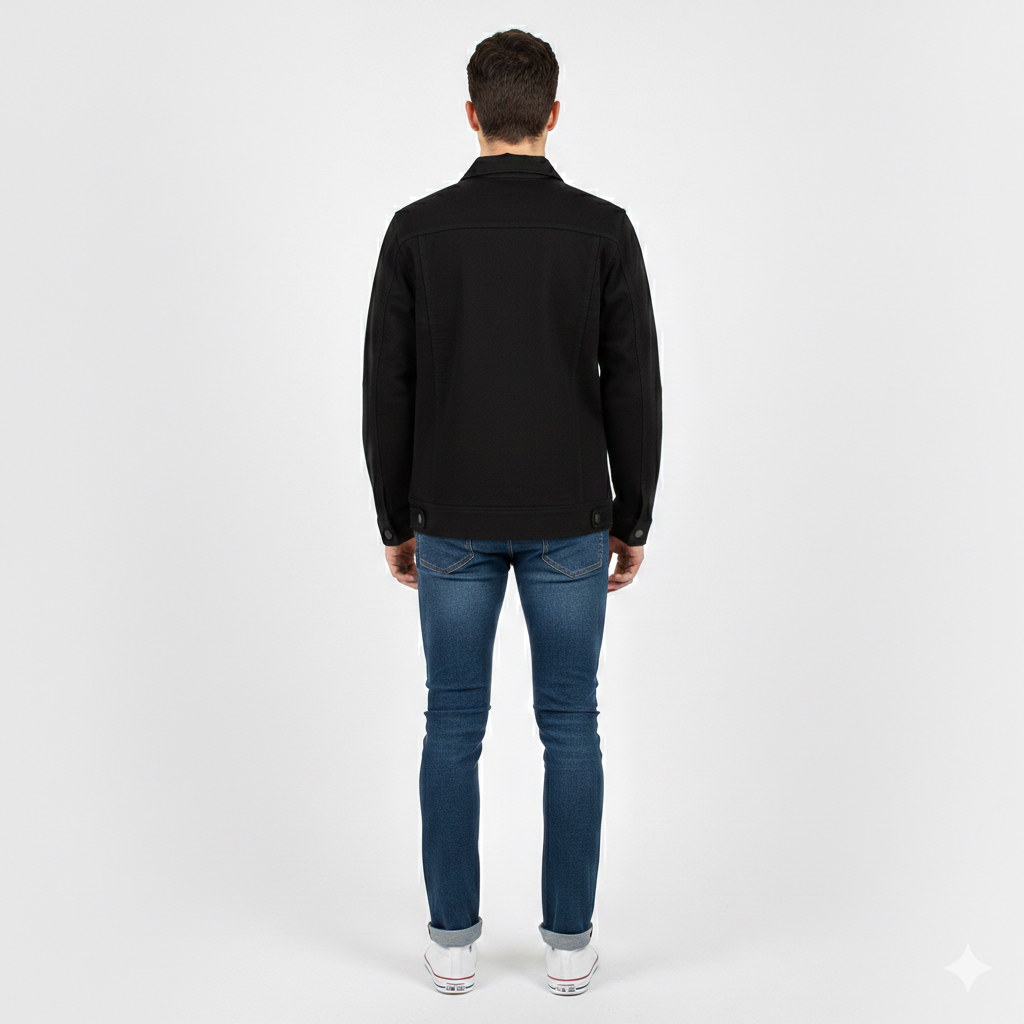 Chaqueta Casual Hombre Negra Lec Lee