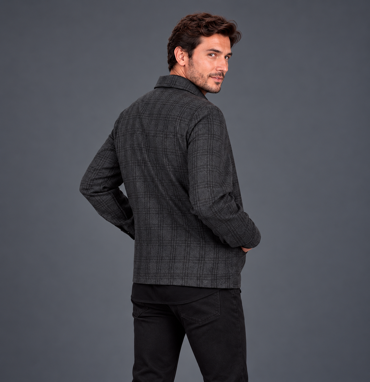 Chaqueta Cuadros para Hombre Lec Lee - Gris