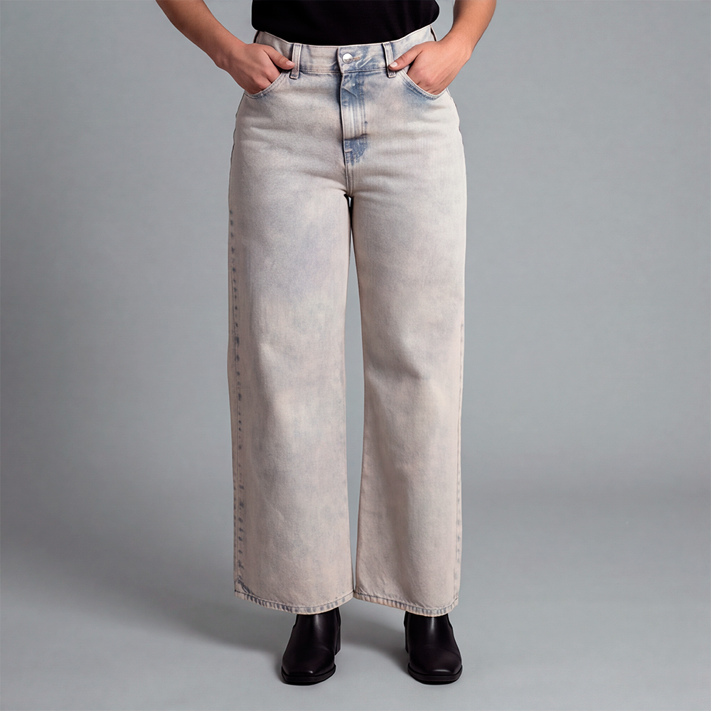 Jean Palazzo para mujer color dirty