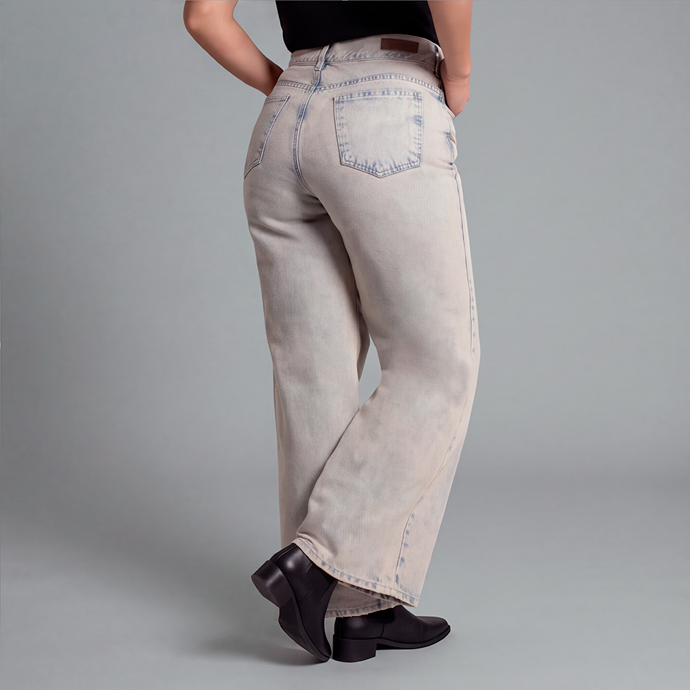 Jean Palazzo para mujer color dirty