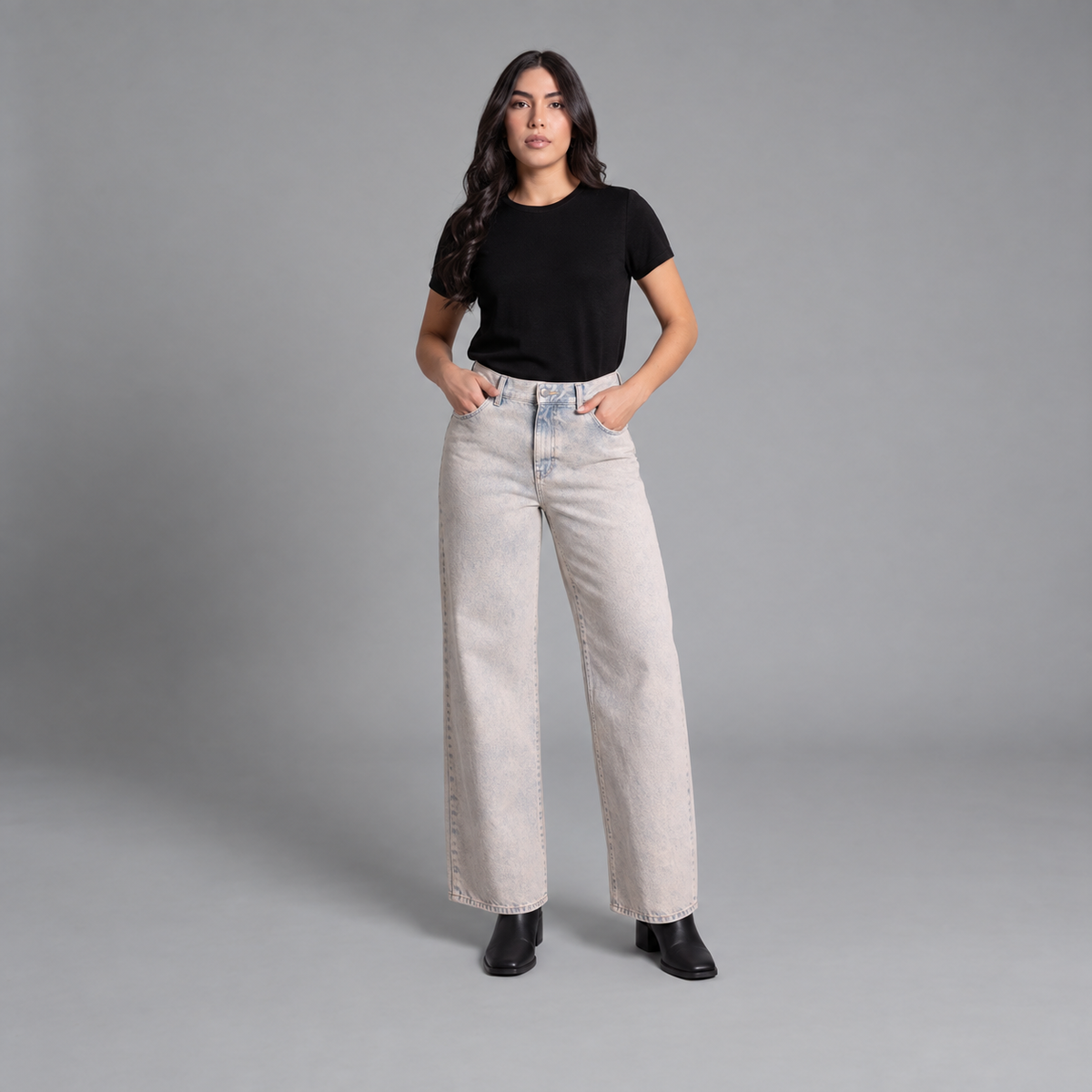 Jean Palazzo para mujer color dirty
