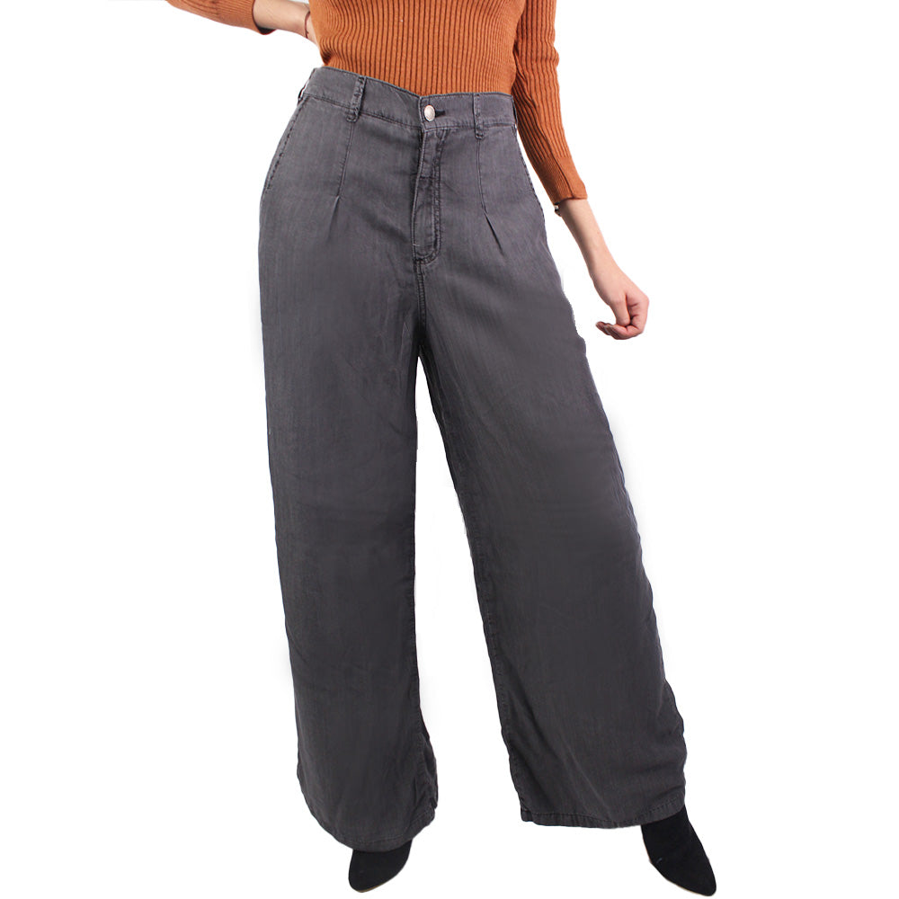 Pantalón Palazzo Para Mujer Lec Lee - Gris Oscuro