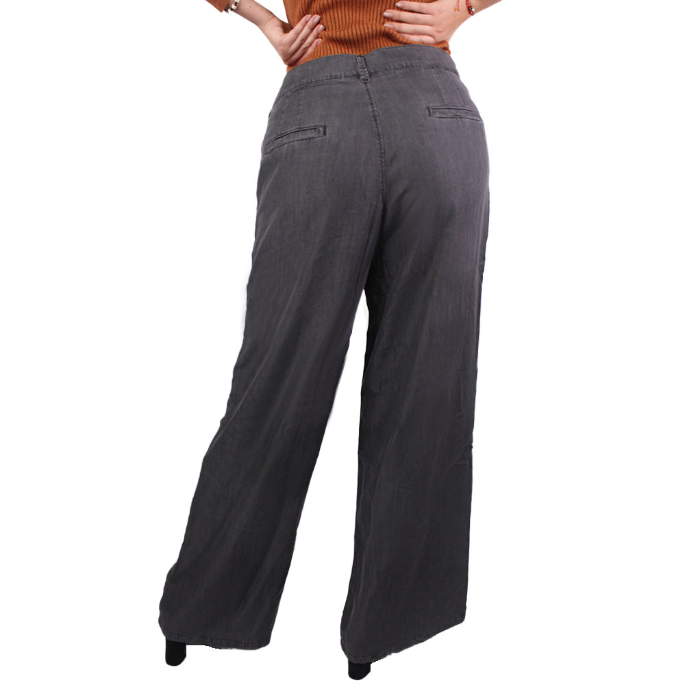 Pantalón Palazzo Para Mujer Lec Lee - Gris Oscuro