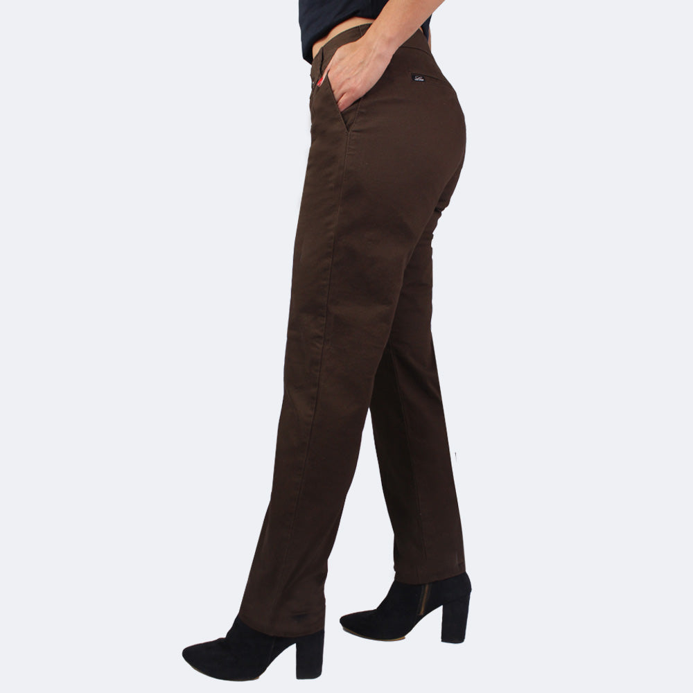 Pantalón Dril Tiro Alto Para Mujer Lec Lee