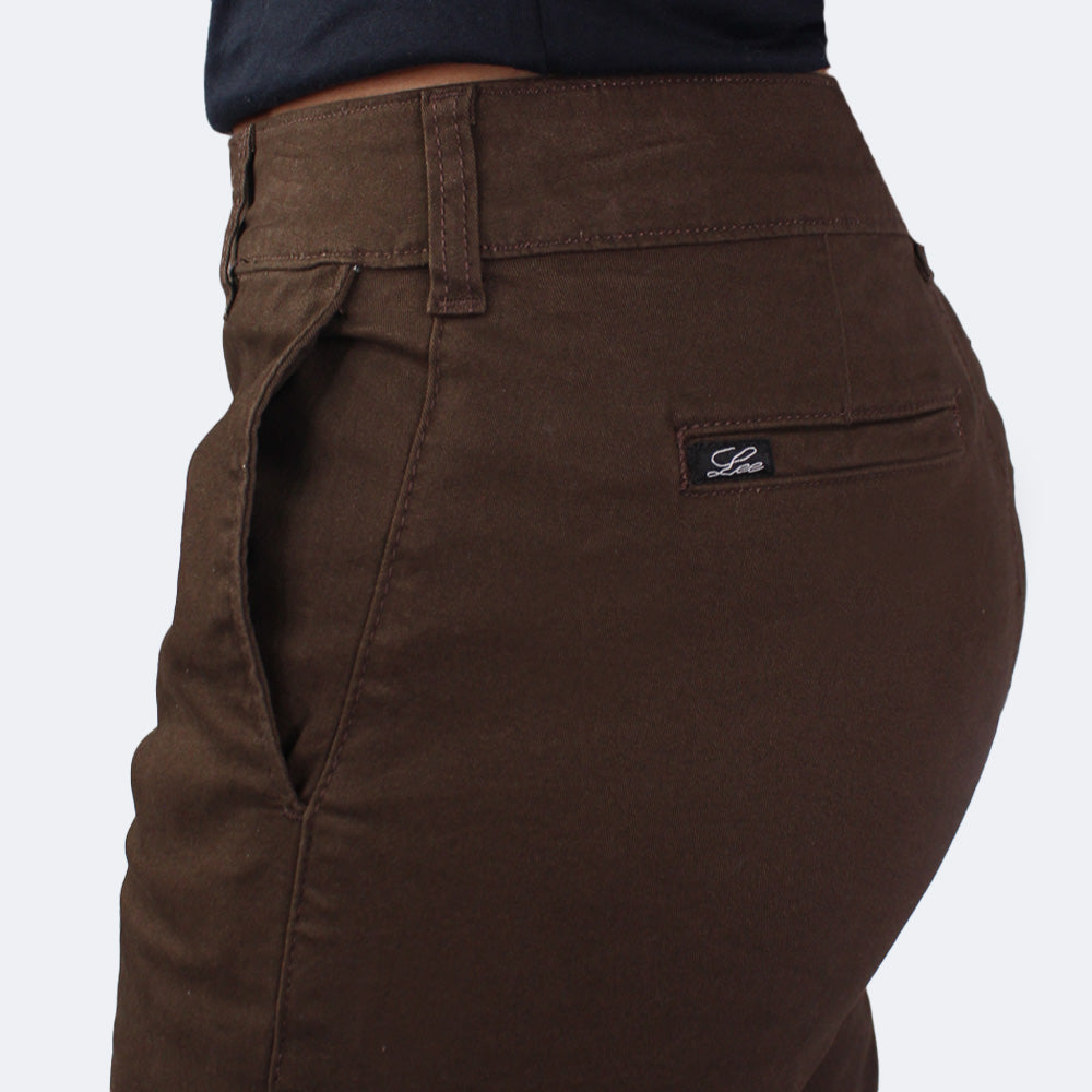 Pantalón Dril Tiro Alto Para Mujer Lec Lee