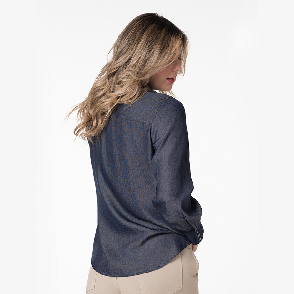 Blusa anudada para mujer Lec Lee - Índigo
