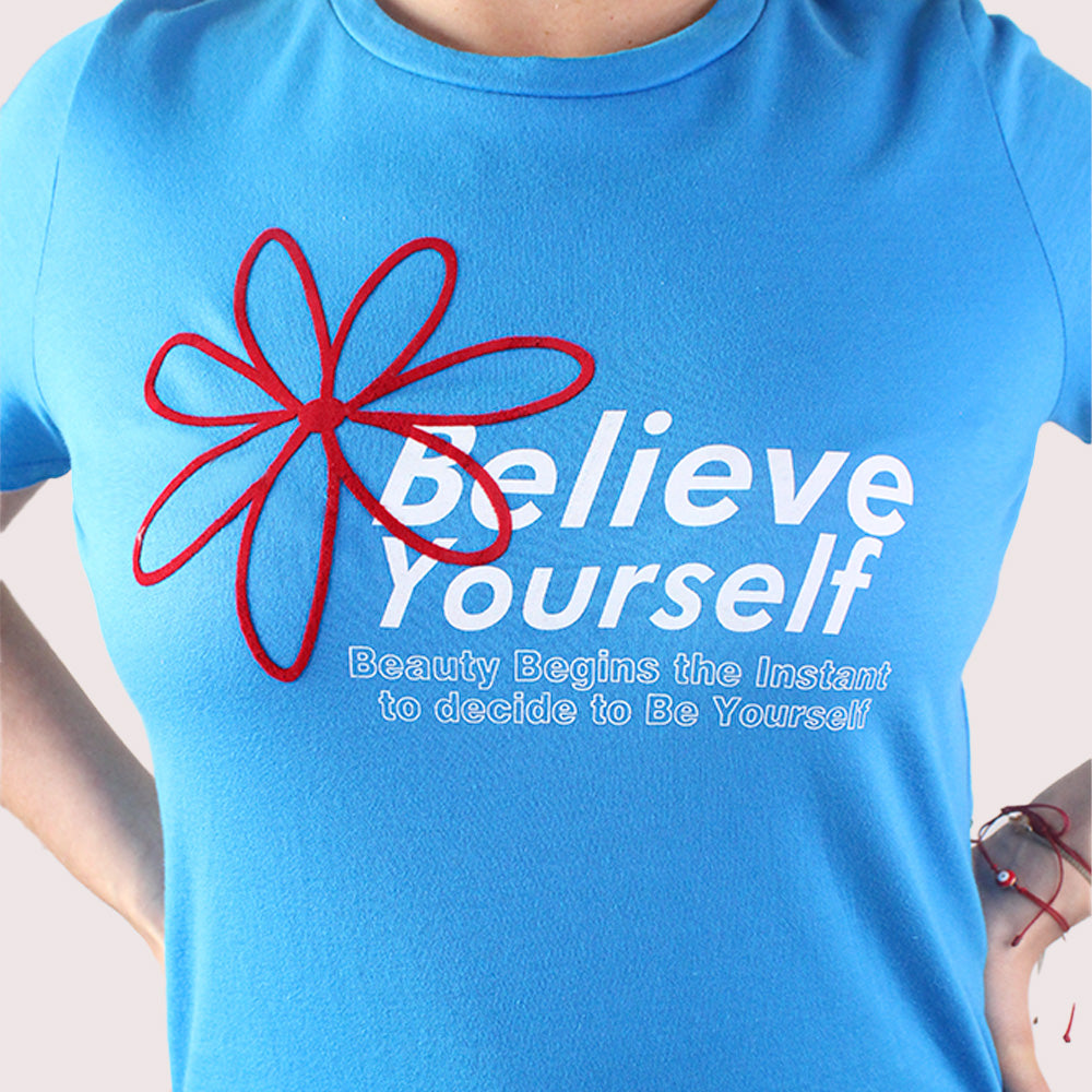 Camiseta manga corta para mujer Lec Lee Azul Turqueza