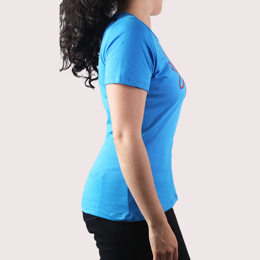Camiseta manga corta para mujer Lec Lee Azul Turqueza