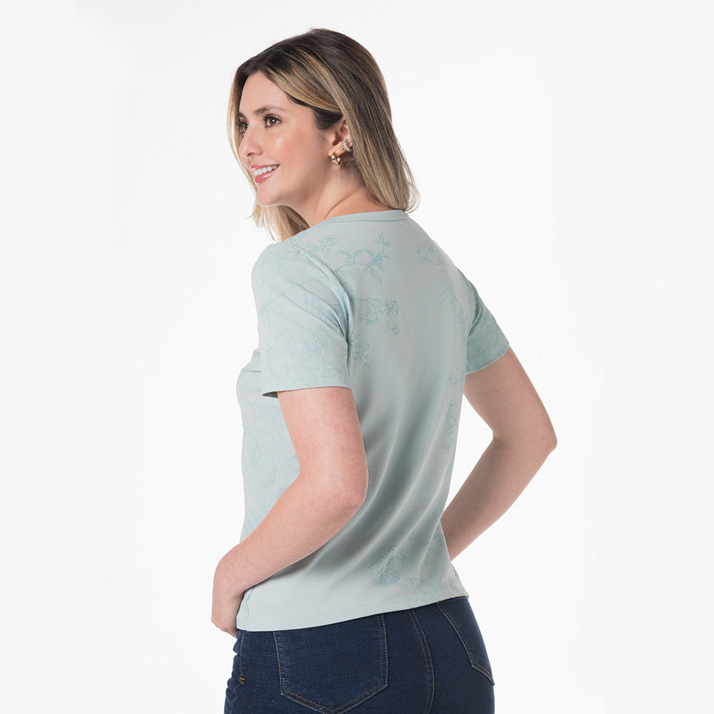 Camiseta manga corta para mujer Lec Lee - Verde Claro