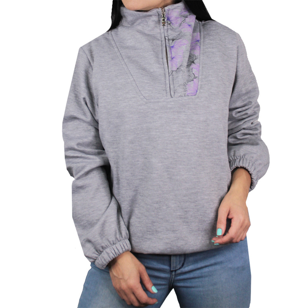 Buzo Mujer Cuello Alto Gris Lec Lee - Main Image