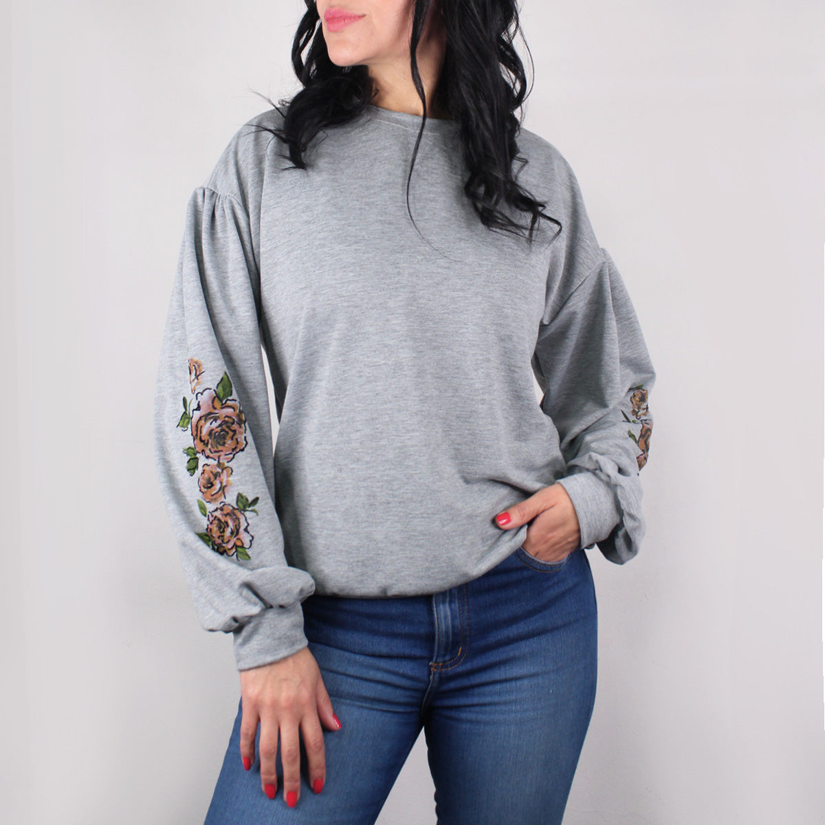 Buzo Estampado Para Mujer Lec Lee Gris - Main Image