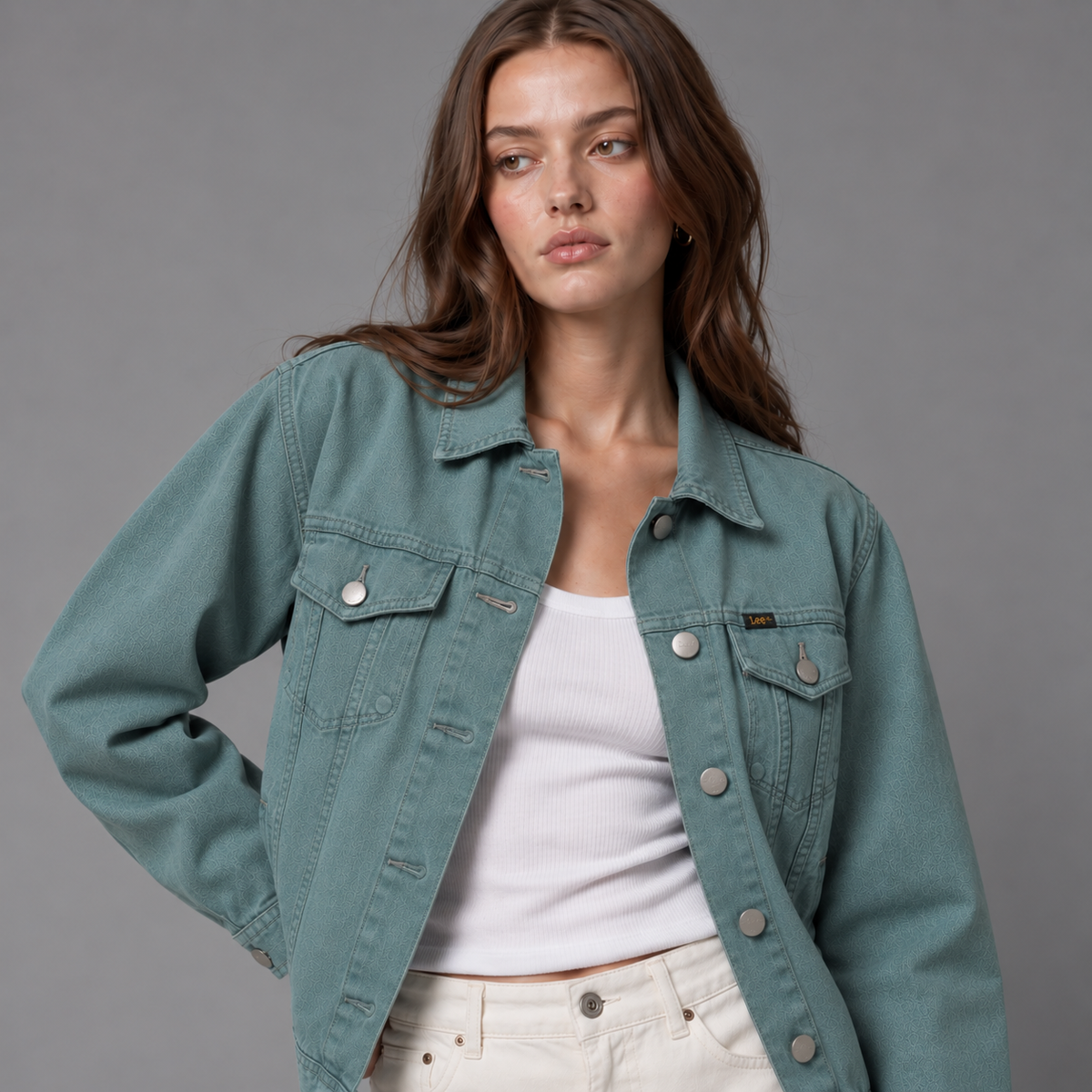 Chaqueta Casual Mujer Lec Lee Vinotinto - Verde Claro