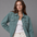 Chaqueta Casual Mujer Lec Lee Vinotinto - Verde Claro