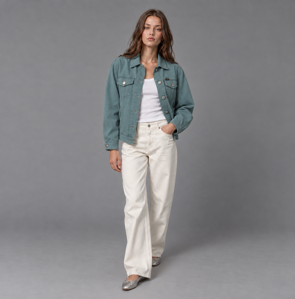Chaqueta Casual Mujer Lec Lee Vinotinto - Verde Claro