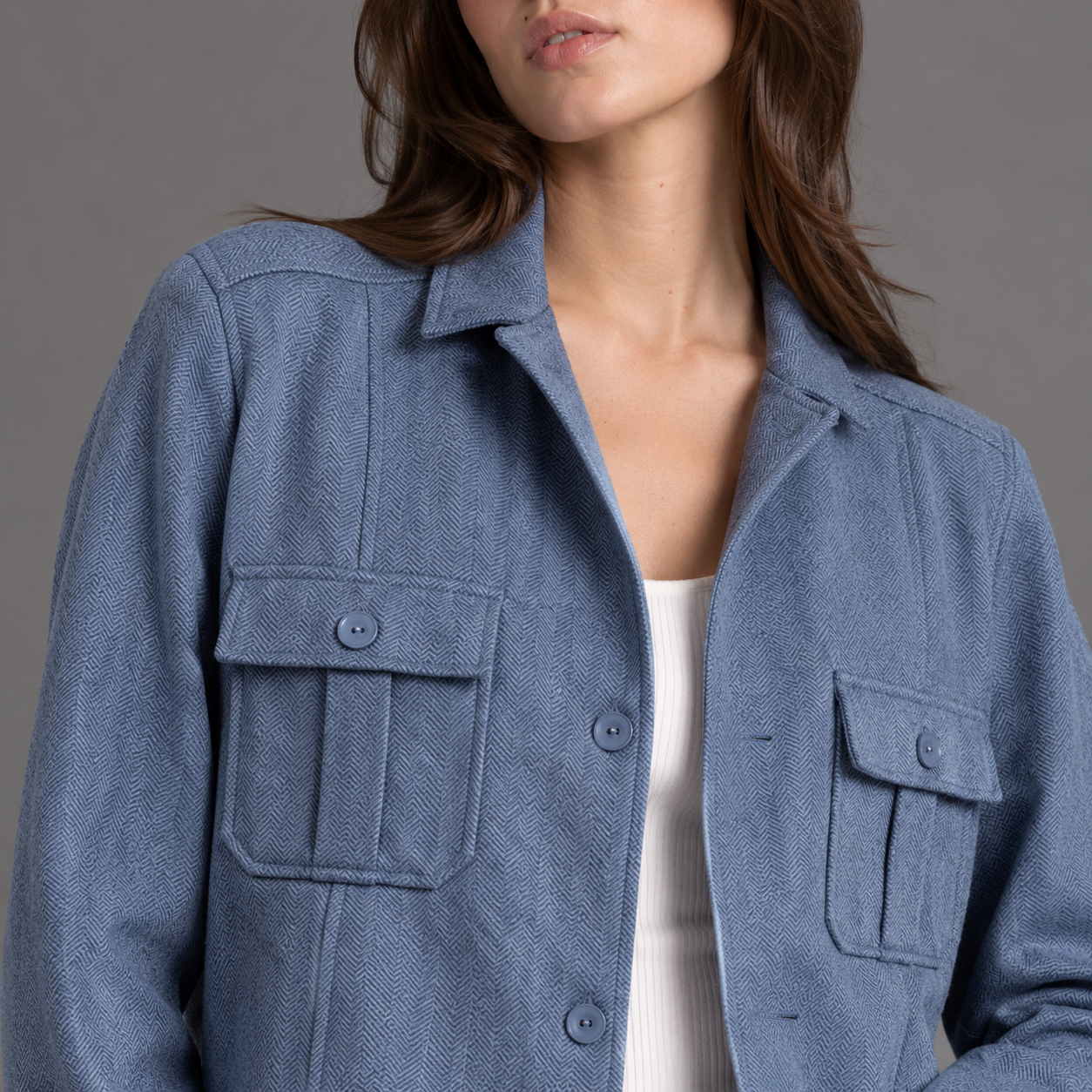 Chaqueta Liviana Mujer Lec Lee Azul Hortensia