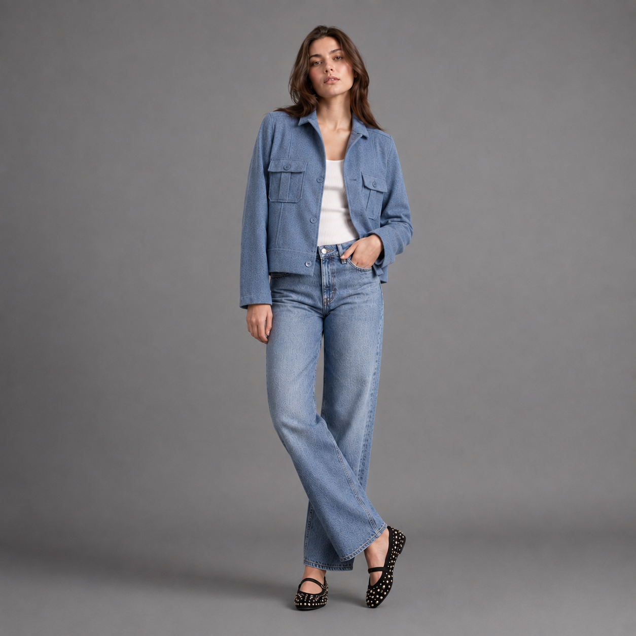 Chaqueta Liviana Mujer Lec Lee Azul Hortensia