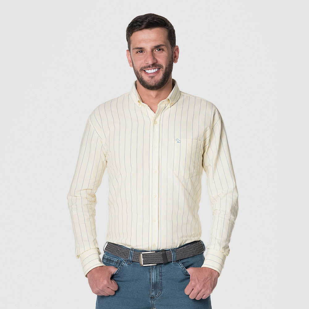 Camisa Casual Hombre Lec Lee Amarilla