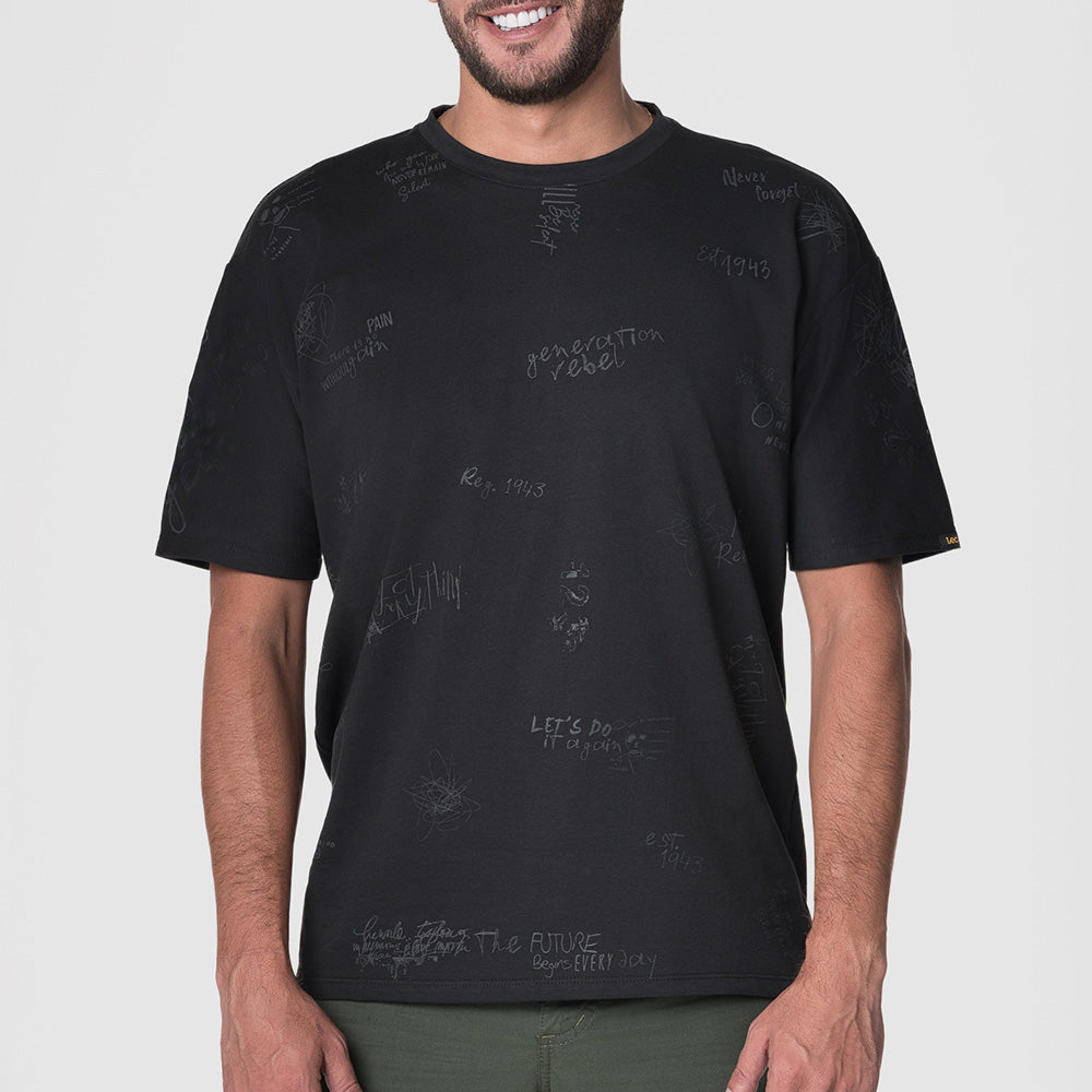 Camiseta Oversize Hombre Lec Lee Negra