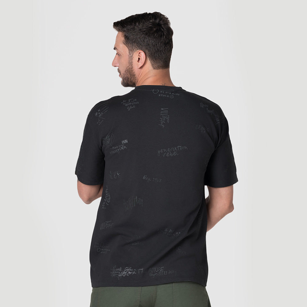 Camiseta Oversize Hombre Lec Lee Negra