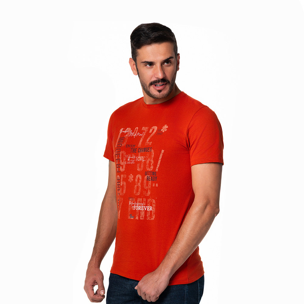 Camiseta Básica Hombre Lec Lee Terracota