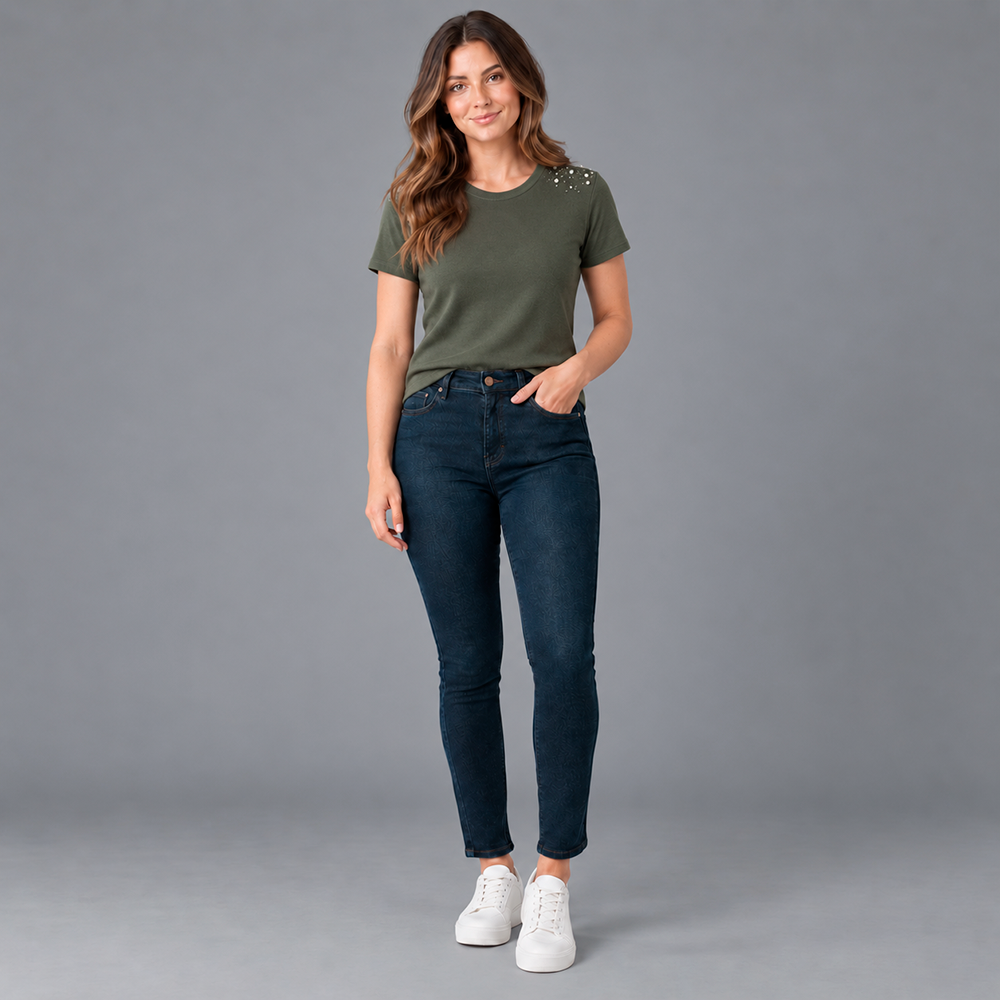 Jean skinny fit Indigo Oscuro para Mujer