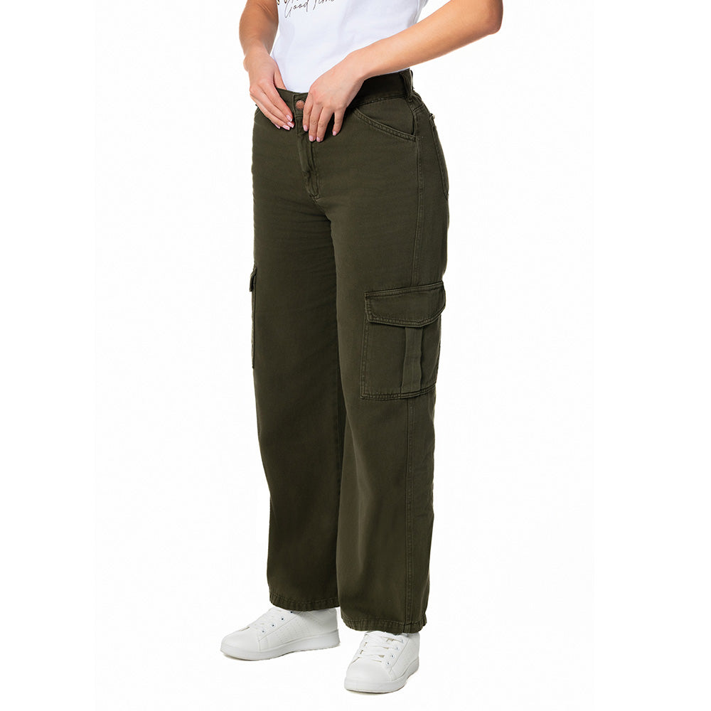 Jeans Cargo Wide Leg para Mujer