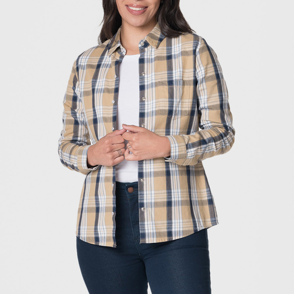 Blusa a Leñadora para mujer - Beige