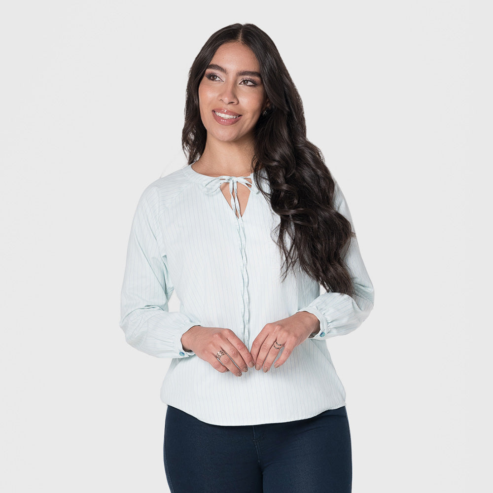 Blusa Cuello Neru con Abertura - Verde Claro