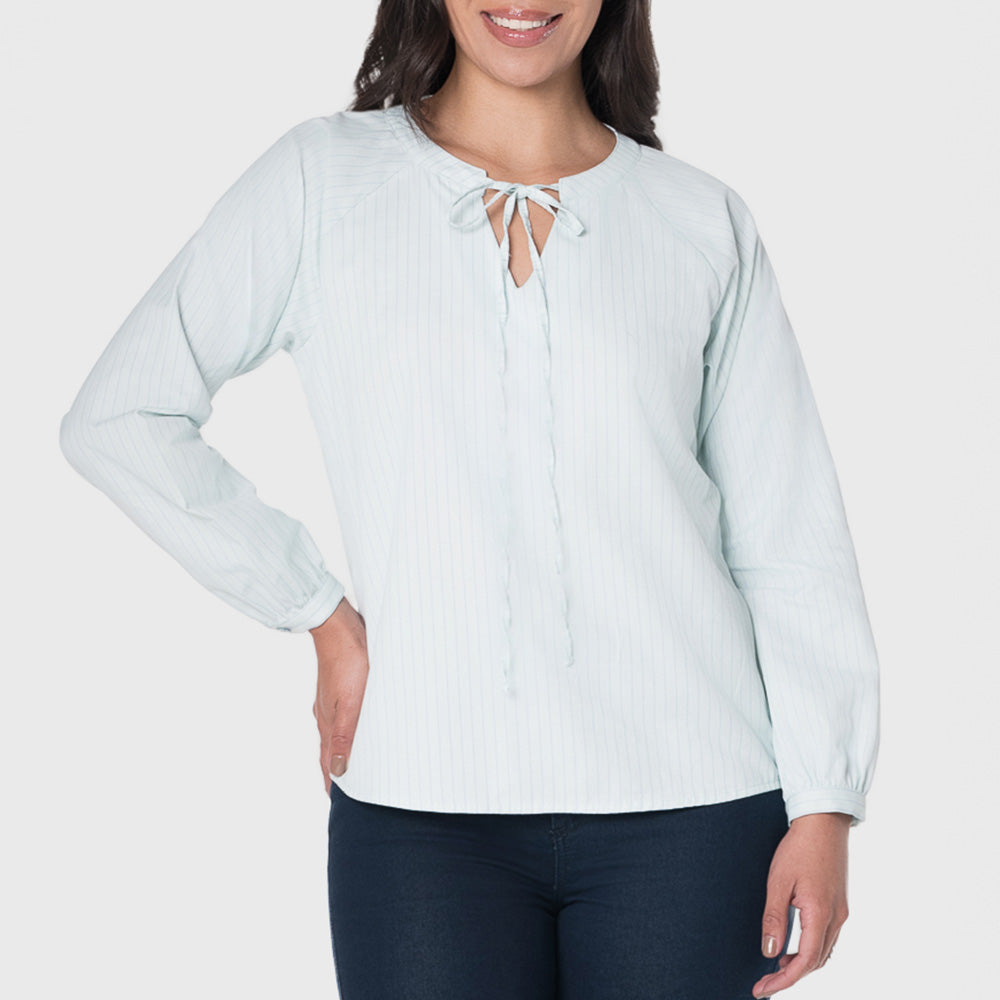Blusa Cuello Neru con Abertura - Verde Claro