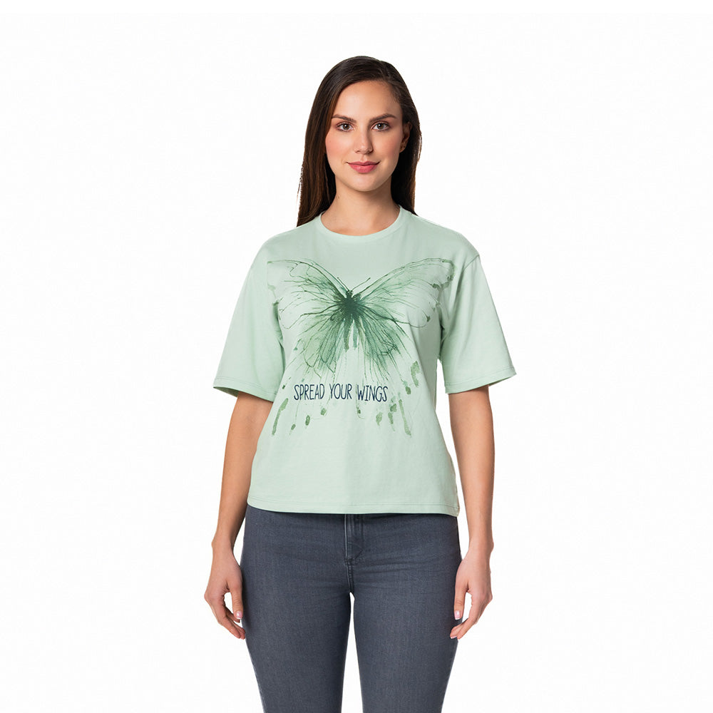 Camiseta regular manga corta para mujer Lec Lee