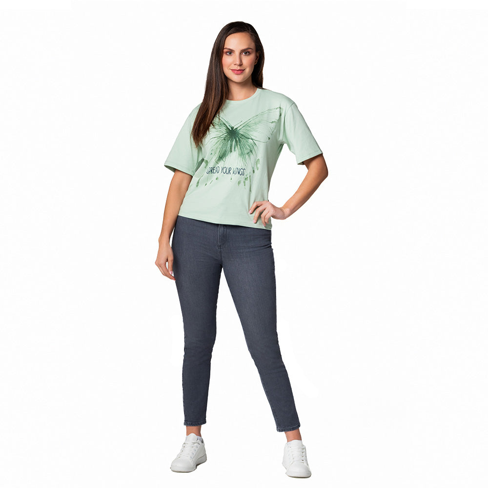 Camiseta regular manga corta para mujer Lec Lee