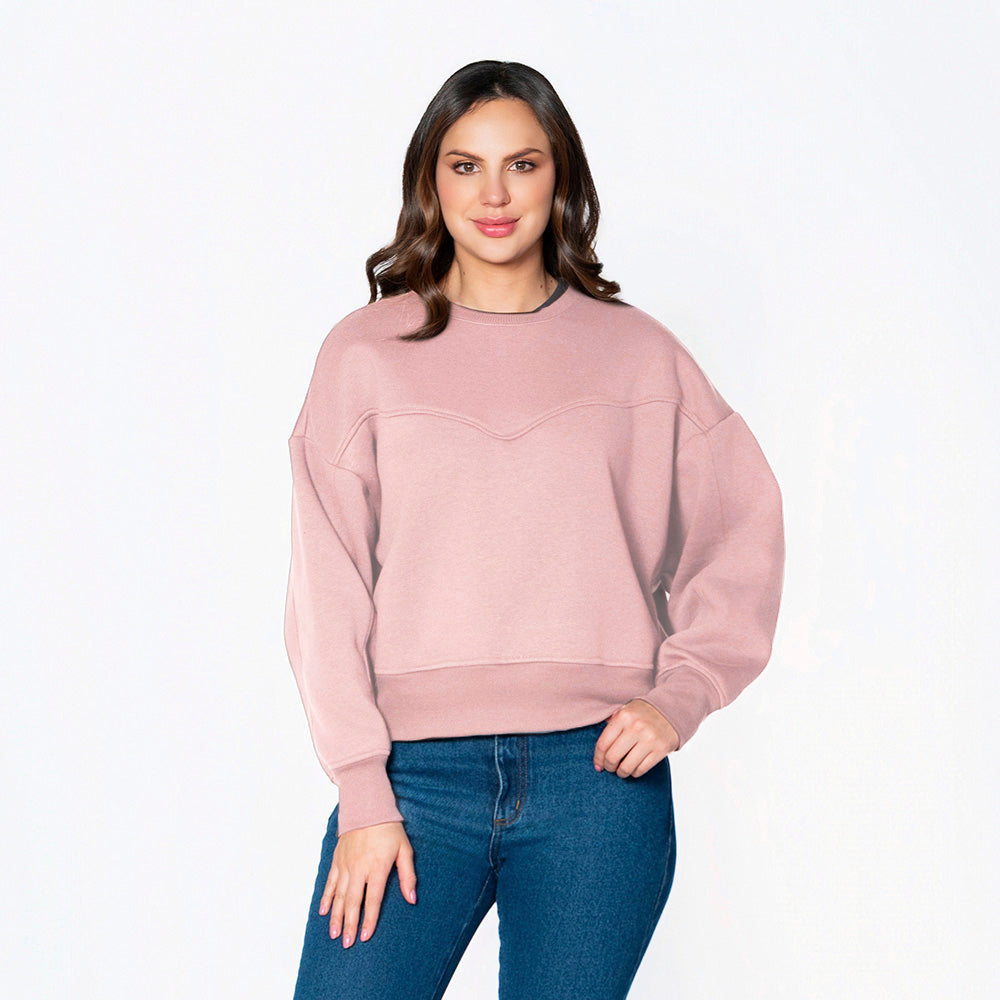 Buzo Oversize Cuello Redondo para Mujer Lec Lee