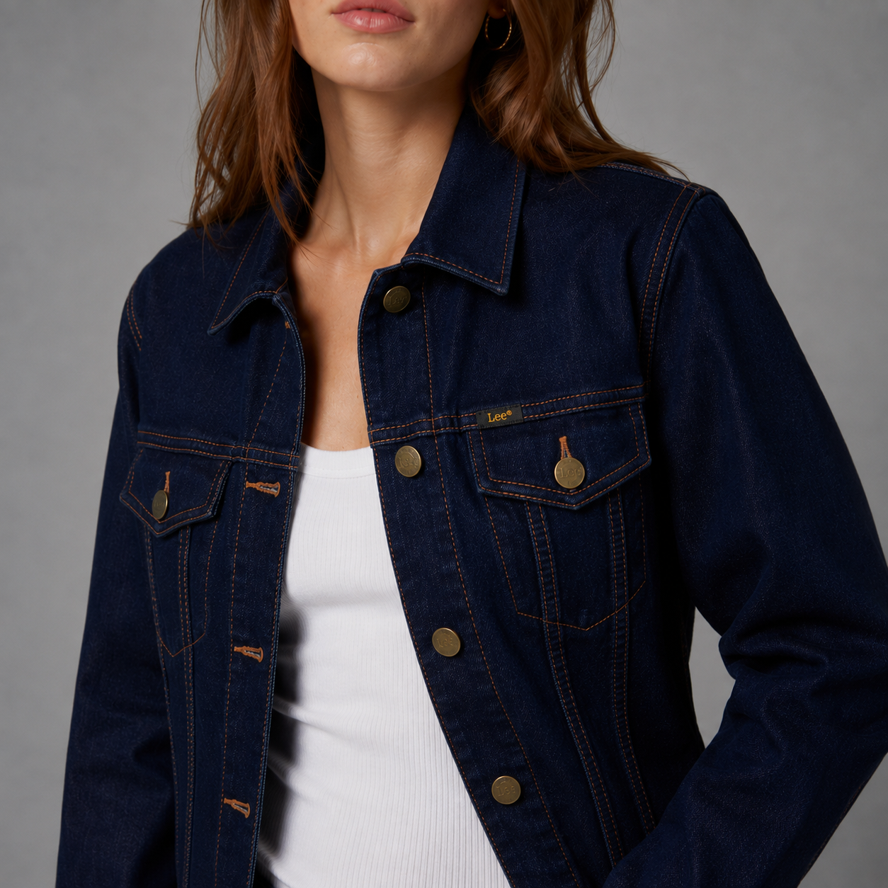 Chaqueta Clásica Mujer Lec Lee Azul Oscuro