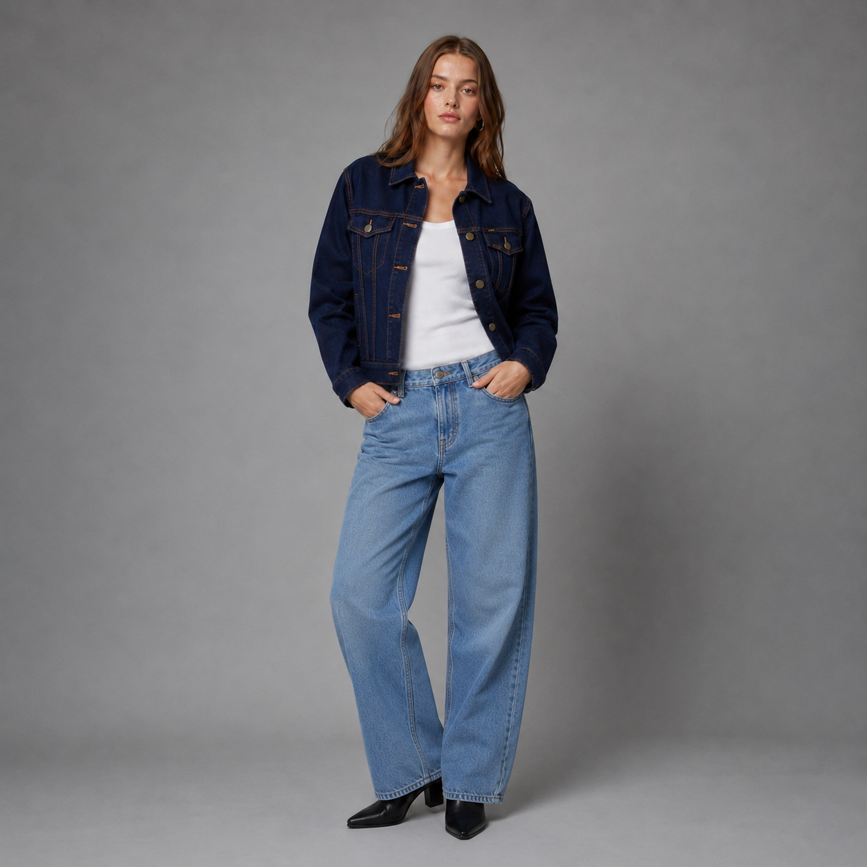 Chaqueta Clásica Mujer Lec Lee Azul Oscuro