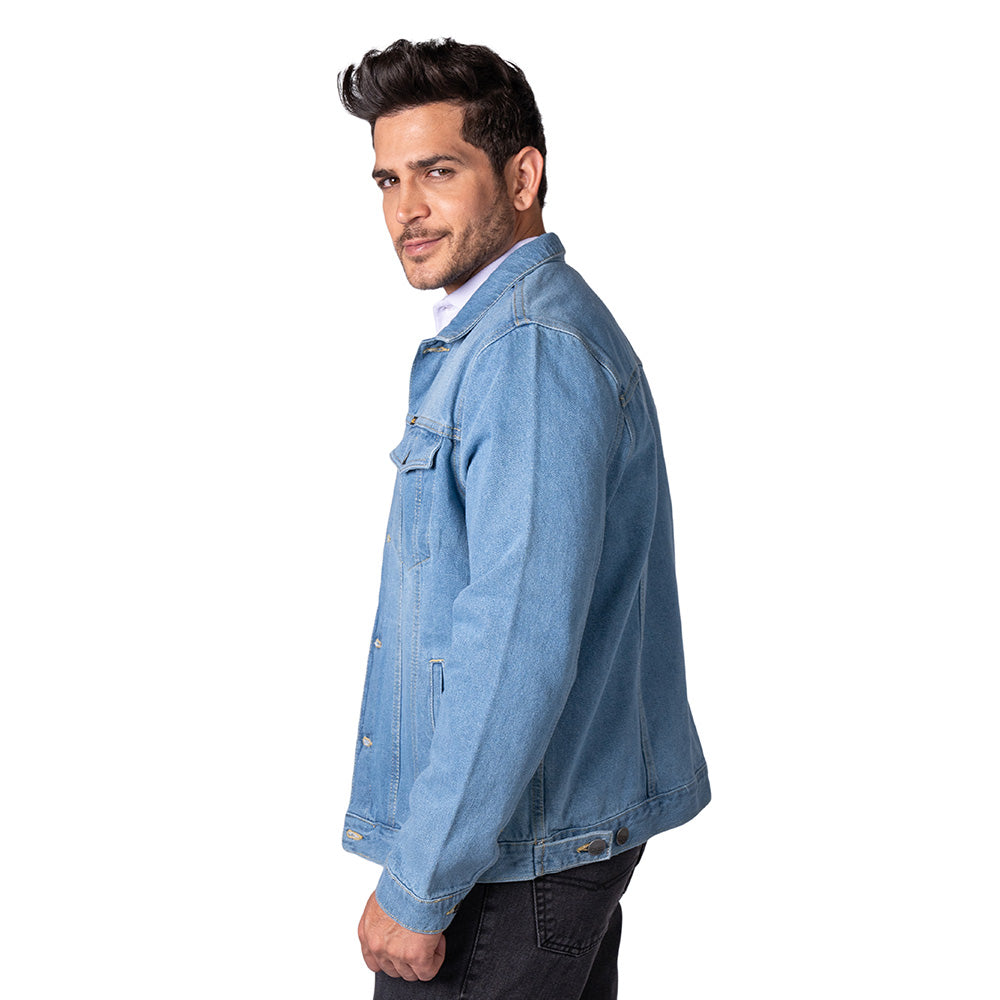 Chaqueta En Denim Clásica Renovada Lec Lee Índigo Claro