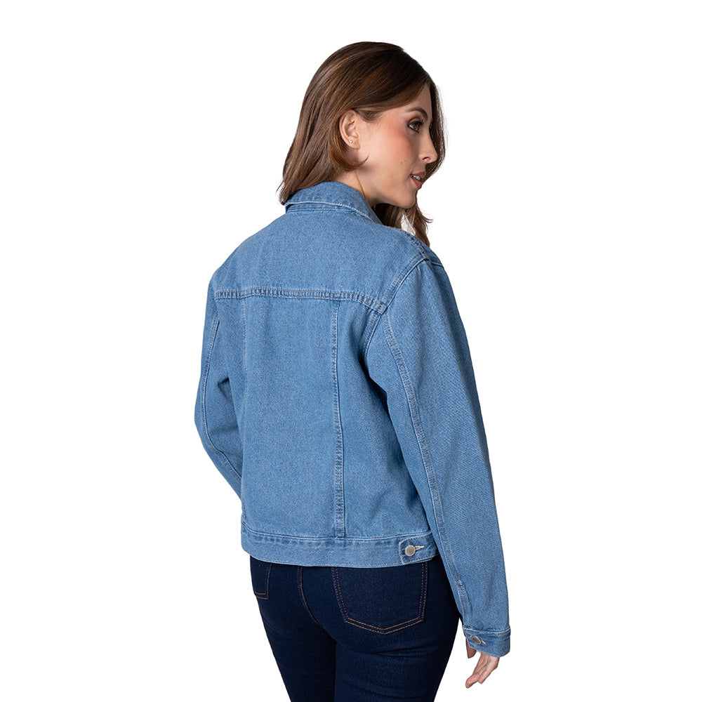 Chaqueta En Denim Clásica Para Mujer Lec Lee