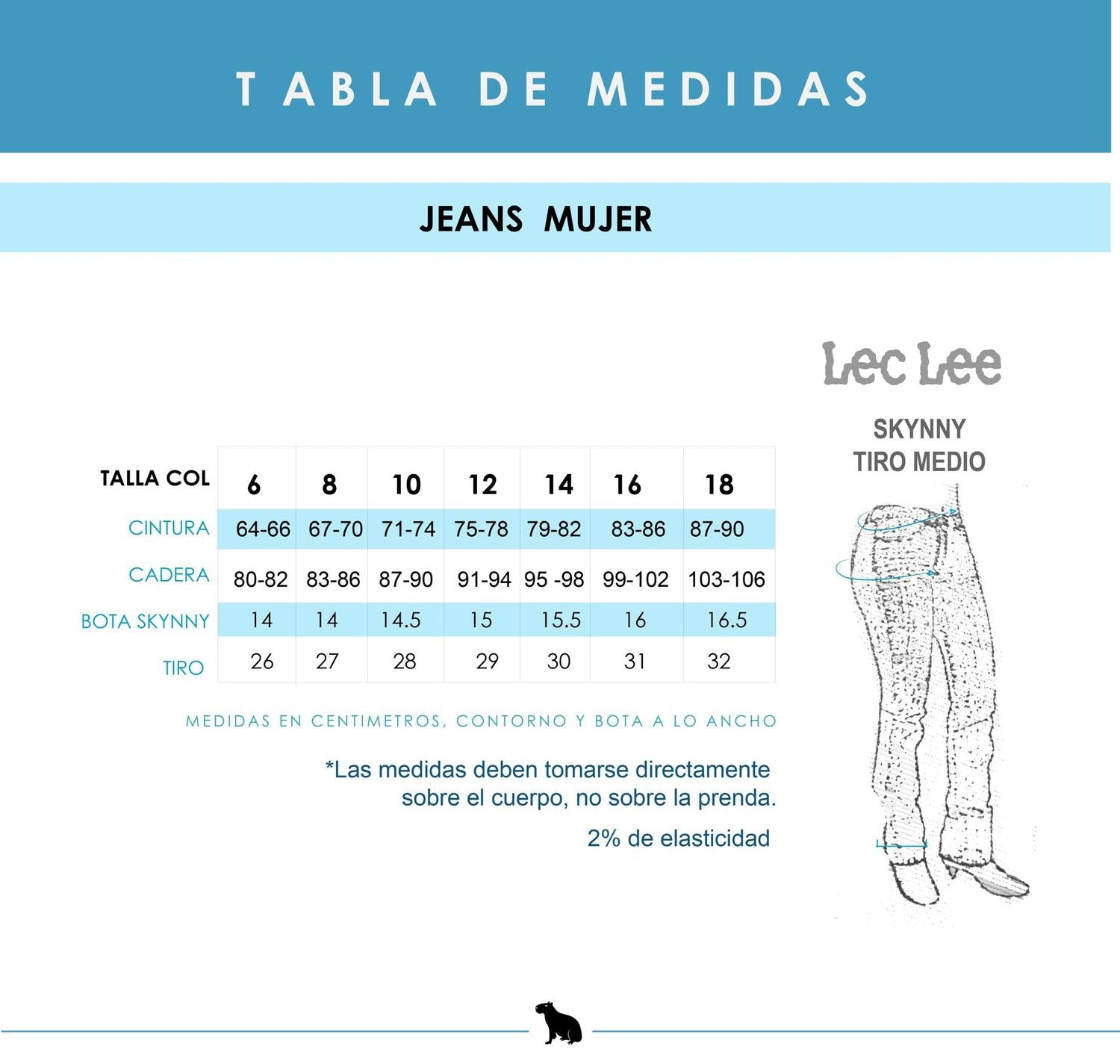 Jean Slim Fit Para Mujer Lec Lee Índigo Medio