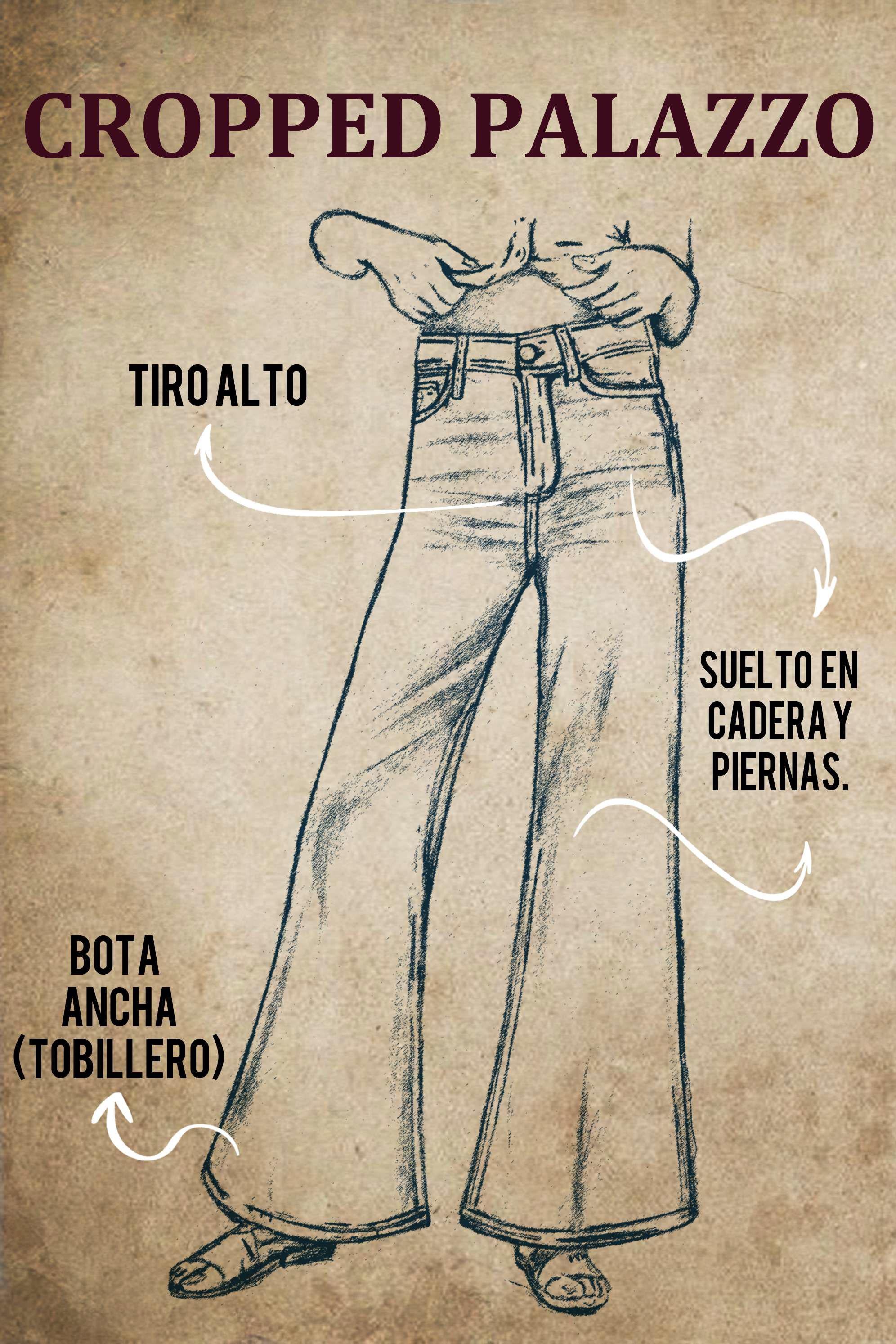 Jean Cropped Palazzo Lec Lee Índigo Medio