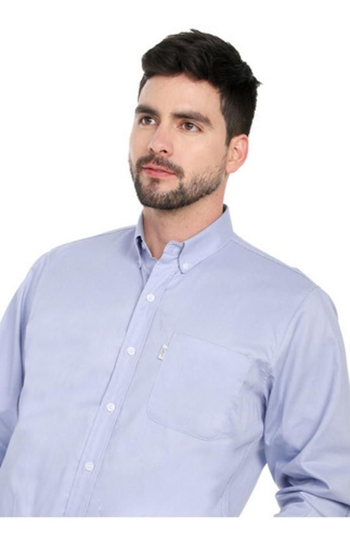 Camisa Manga Larga Dril Lec Lee para Hombre - Azul Claro