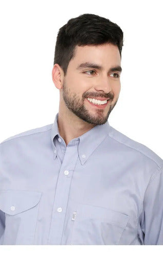 Camisa Basic Manga Larga Lec Lee para Hombre - Azul Claro XS