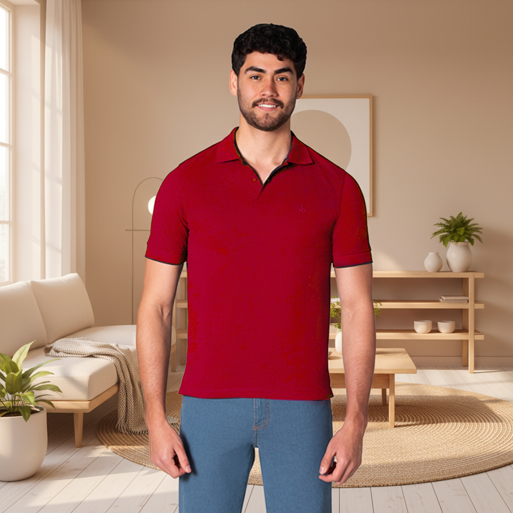 Camiseta Polo 303 Hombre Lec Lee - Rojo