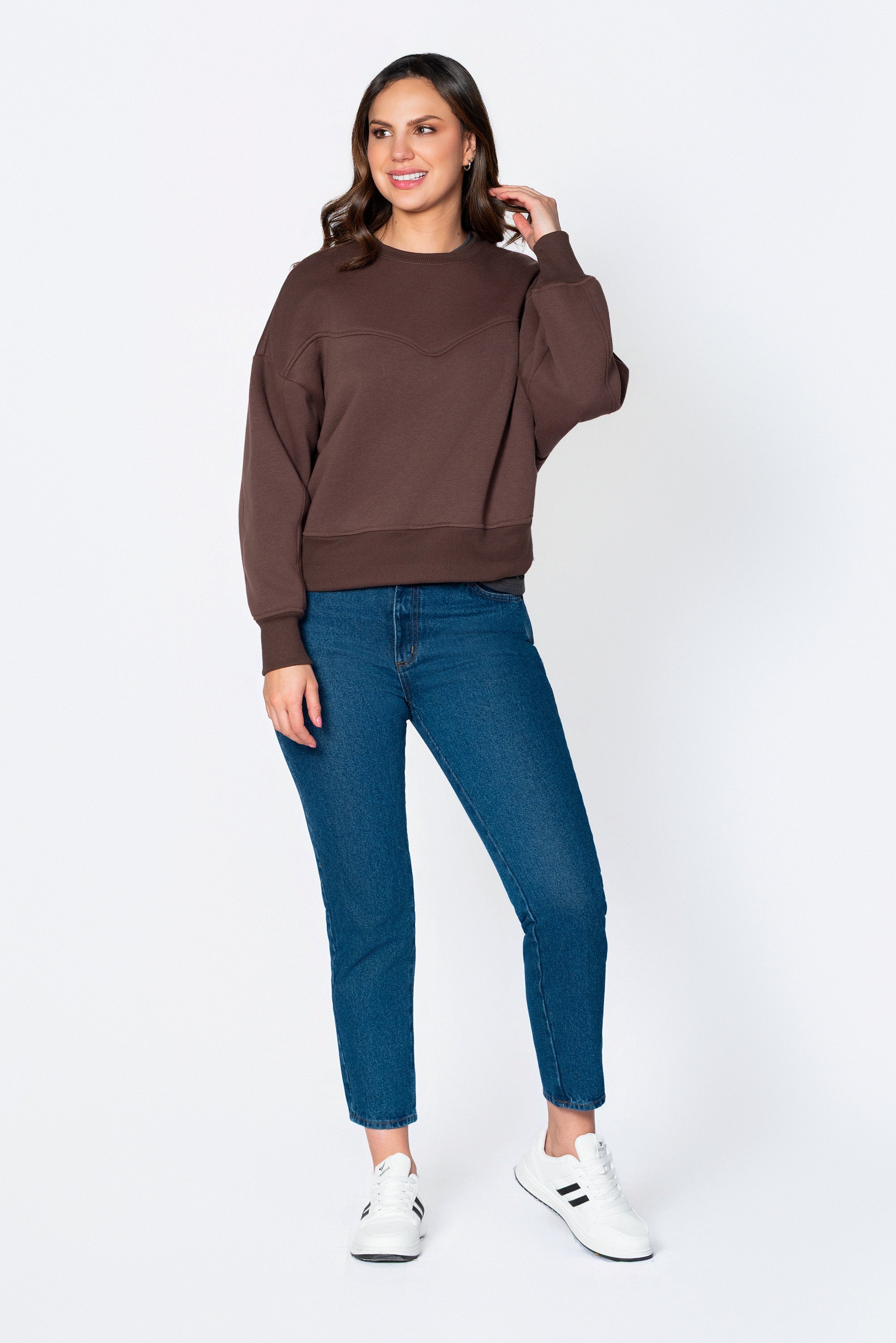 Buzo Oversize Cuello Redondo para Mujer Lec Lee