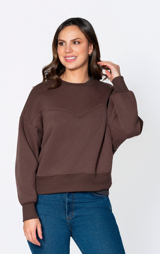Buzo Oversize Cuello Redondo para Mujer Lec Lee