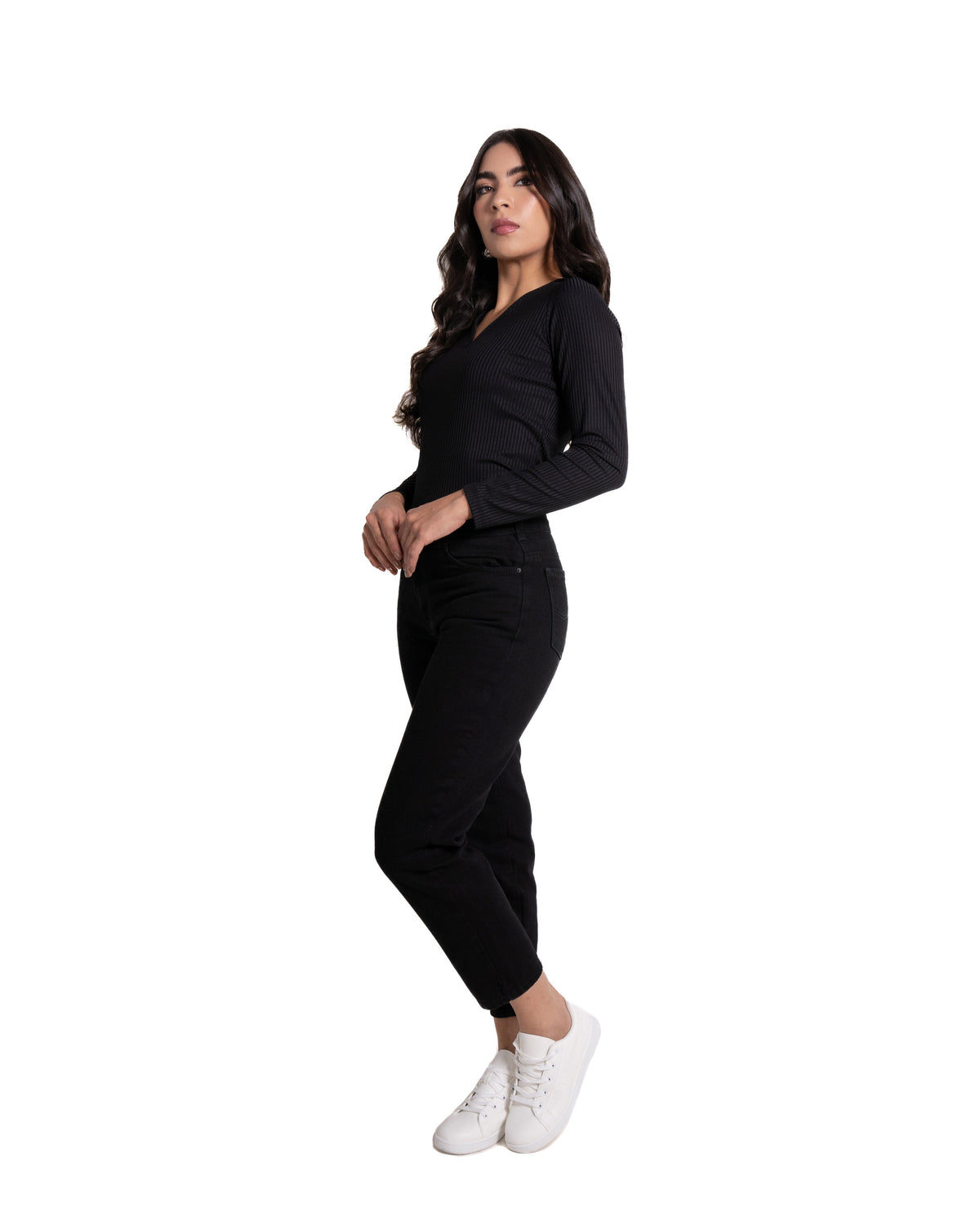 Jean Mom Fit para mujer color negro