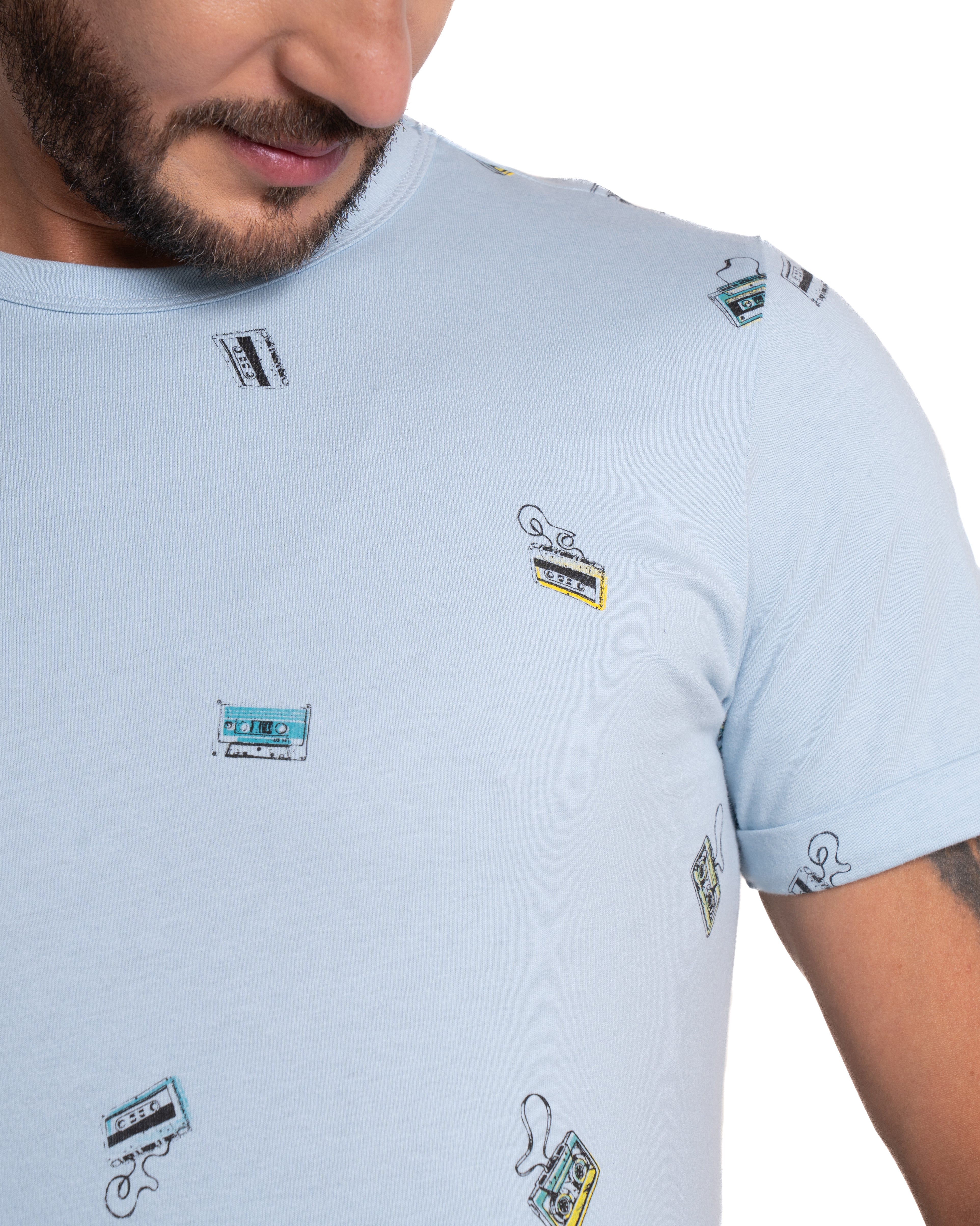 Camiseta para hombre color azul claro