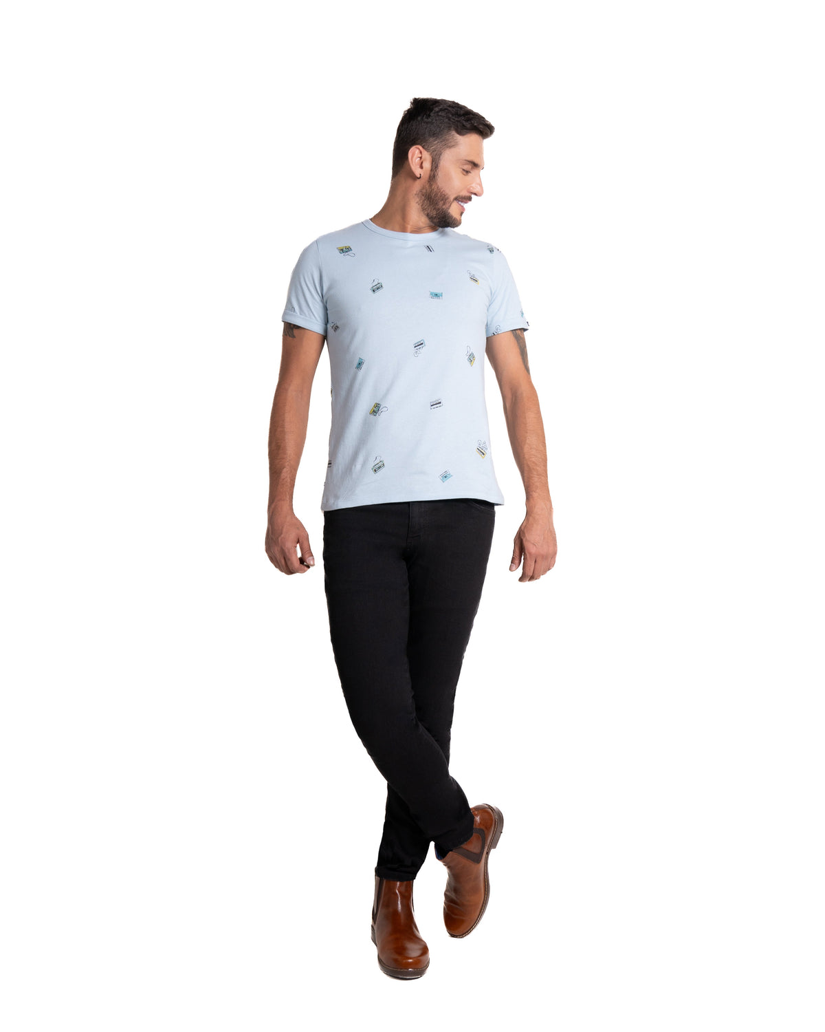Camiseta para hombre color azul claro