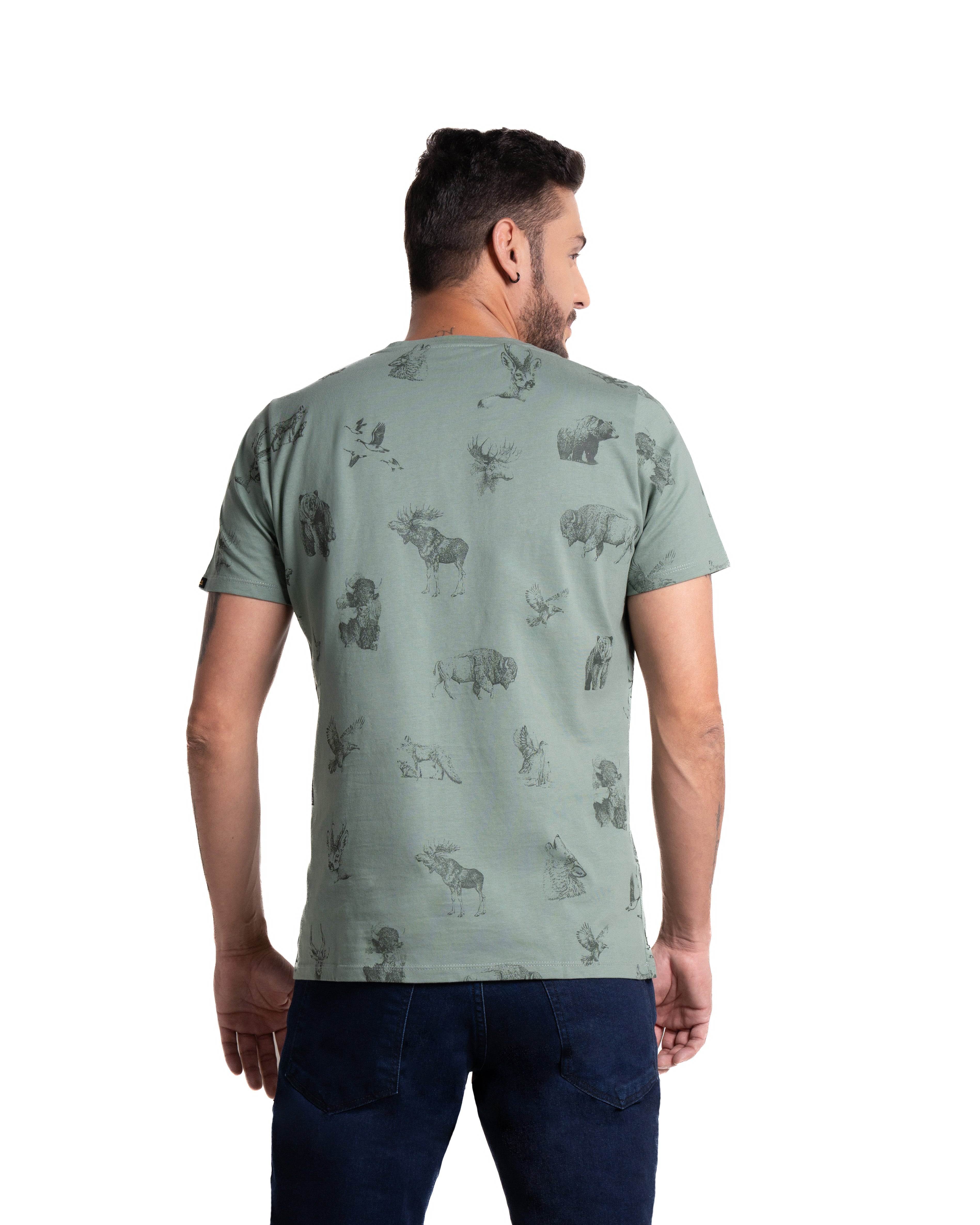 Camiseta para hombre color verde oscuro