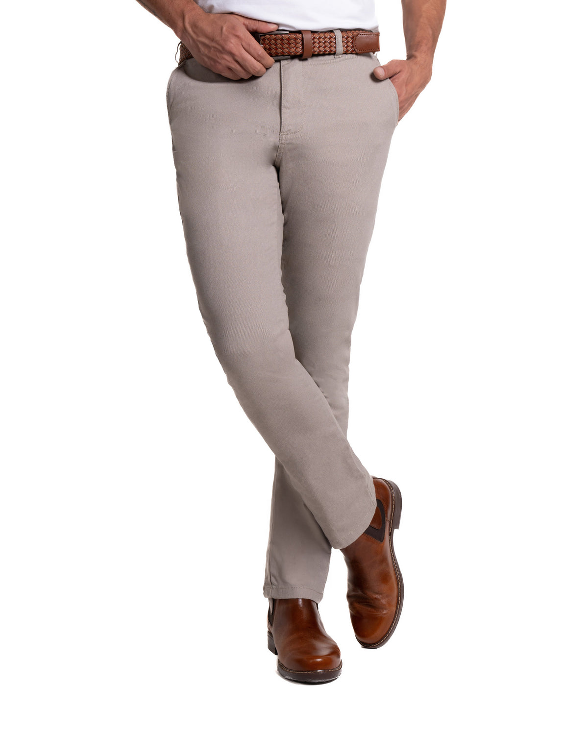 Pantalón básico para hombre color beige
