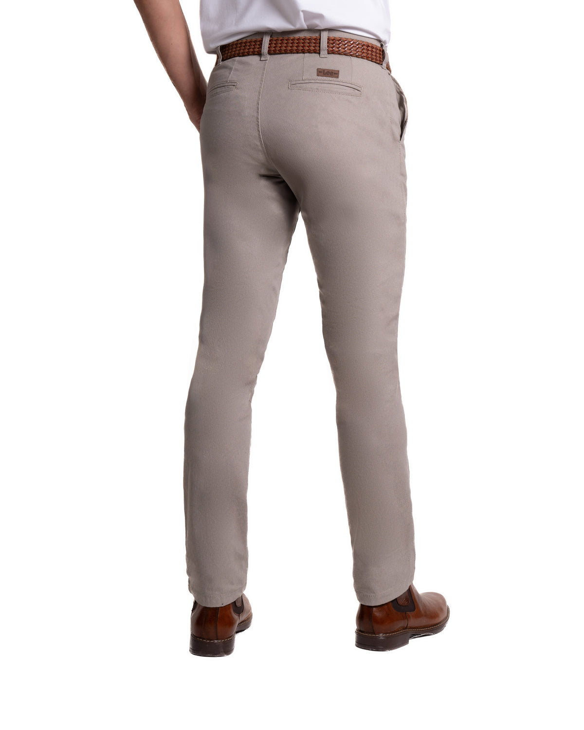 Pantalón básico para hombre color beige